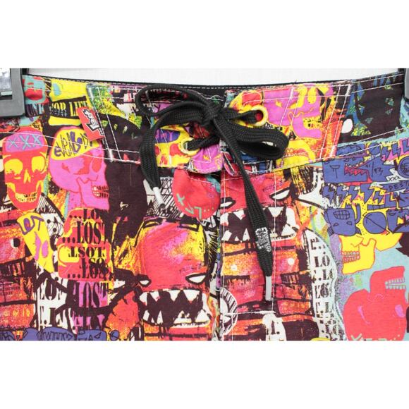 Vintage Lost Enterprises Board Shorts Mens 36 Graphic Masters of Mayhem Swim Y2K - Picture 3 of 11